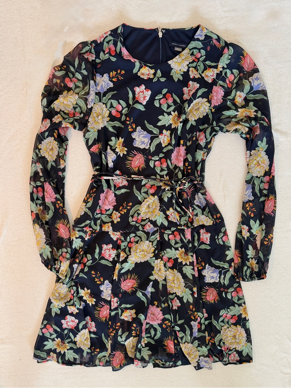 Tommy Hilfiger Navy Floral Fit-and-Flare Dress
